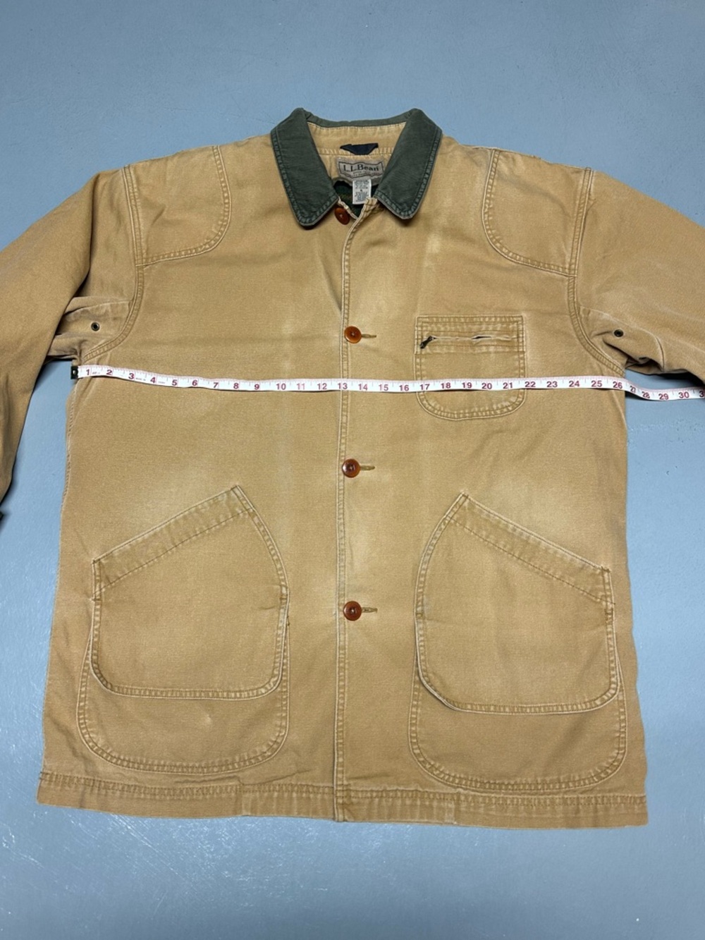 Vintage L.L. Bean Wool Plaid Lined Button Canvas Field Barn Chore Jacket Coat XL - Picture 8 of 15